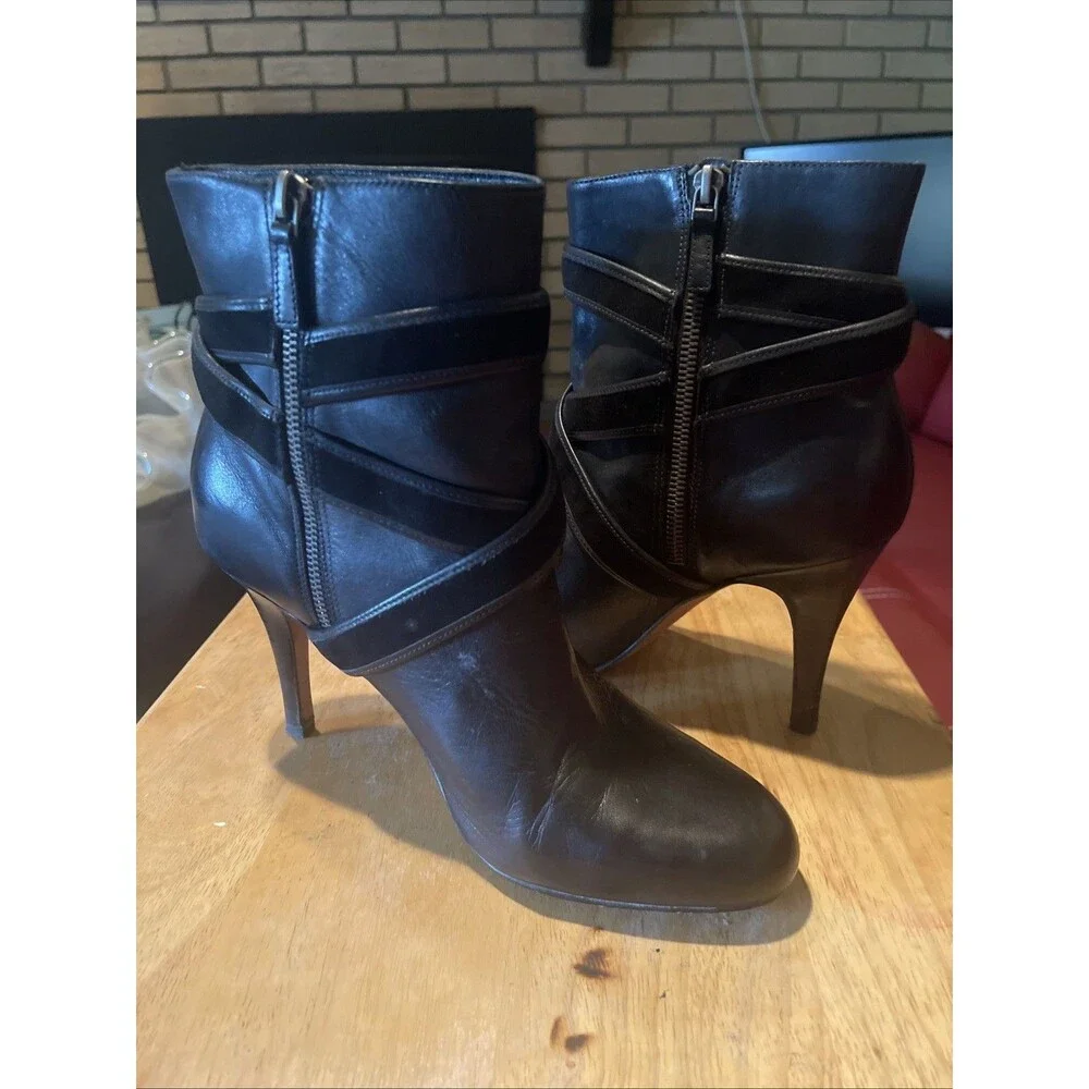 Cole Haan Air Talia Women's Leather Strappy Booties, Black, Size 9.5, 4